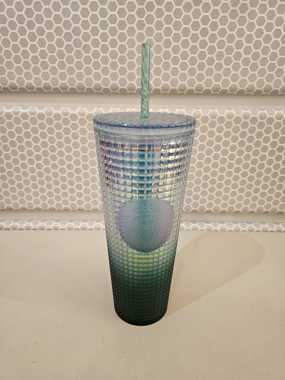 Starbucks Ombre Studded Tumbler with Straw - Crystal to Green